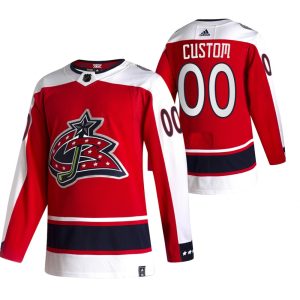 Columbus Blue Jackets Trikot Benutzerdefinierte 2021 Reverse Retro Authentic Rot